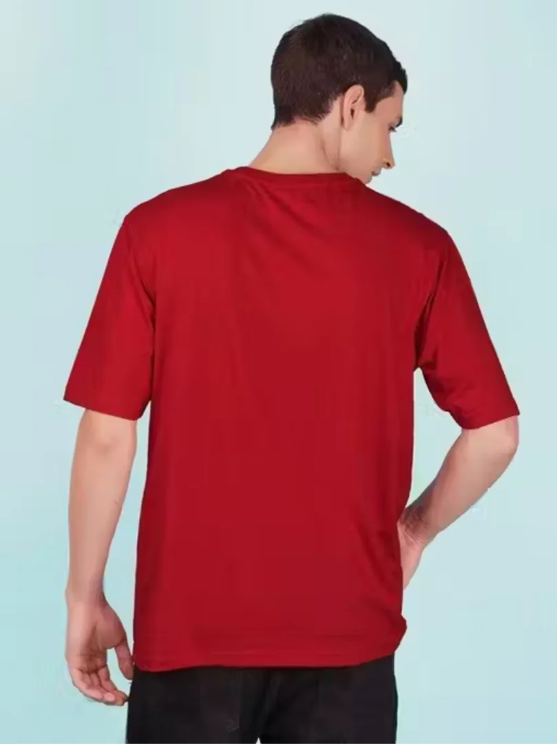 Red Oversized Tshirt |Drop Shoulder Cotton Casual Streetwear Partywear | Size M image 2