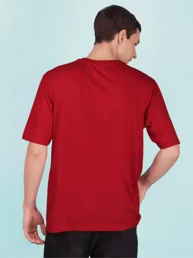Red Oversized Tshirt |Drop Shoulder Cotton Casual Streetwear Partywear | Size M thumbnail 1