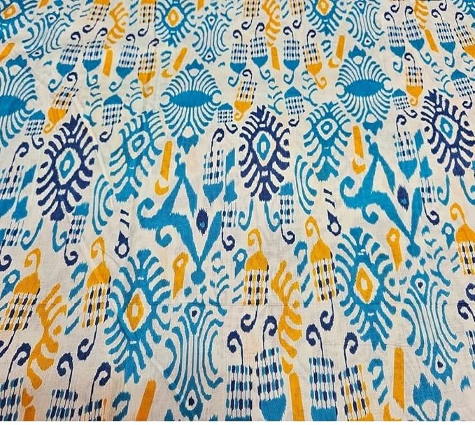 Pure Cotton Unstitched Printed Dress Material Fabric for Women Blouse Kurti Lehenga Saree 5m White Soft Breathable Tailoring Cloth image 2