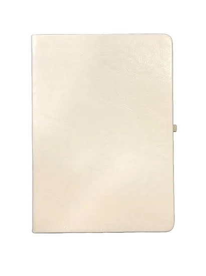 White PU Leather A5 Diary with Elastic Lock | Hard Bound Notebook for Office and Personal Use | 100 Ruled Pages image 2