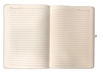 White PU Leather A5 Diary with Elastic Lock | Hard Bound Notebook for Office and Personal Use | 100 Ruled Pages image 4