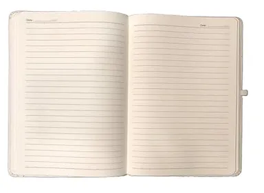 White PU Leather A5 Diary with Elastic Lock | Hard Bound Notebook for Office and Personal Use | 100 Ruled Pages thumbnail 3