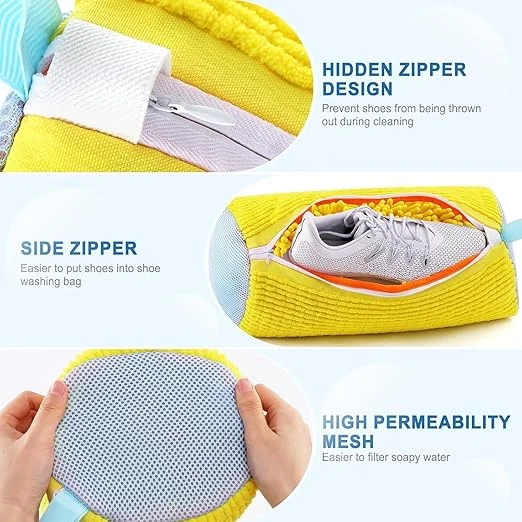 Shoe Washing Machine Bag | Polyester Sneaker Laundry Bag with Invisible Zipper, Protective Shoe Wash Bag for Trainers, Sports Shoes & Delicates – Reusable Organizer image 4