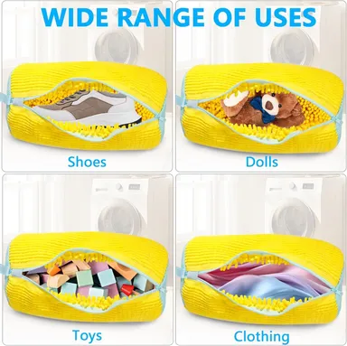 Shoe Washing Machine Bag | Polyester Sneaker Laundry Bag with Invisible Zipper, Protective Shoe Wash Bag for Trainers, Sports Shoes & Delicates – Reusable Organizer thumbnail 5