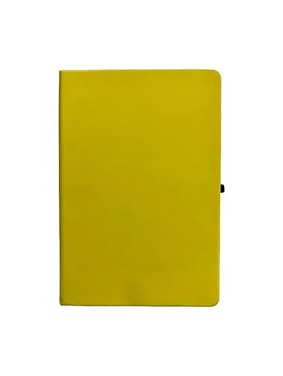PU Leather Hard Bound A5 Diary with Elastic Lock | Office & Personal Use | Durable, Elegant, Yellow | Pack of 1 image 2