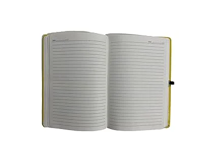 PU Leather Hard Bound A5 Diary with Elastic Lock | Office & Personal Use | Durable, Elegant, Yellow | Pack of 1 image 3