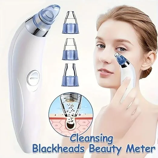 Derma Suction | Blackhead Remover Vacuum Device, Electric Facial Skin Cleanser – Acne & Dead Skin Removal | Gentle 4D Suction for All Skin Types, White image 6
