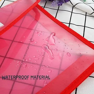 Transparent Envelope Folder | Poly-Plastic A4 Document File Storage Bag with Snap Button | Document Folder for A4 Size Certificates | Set of 10 thumbnail 2