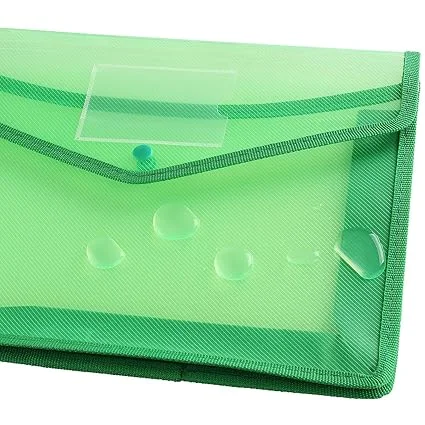 Transparent Envelope Folder | Poly-Plastic A4 Document File Storage Bag with Snap Button | Document Folder for A4 Size Certificates | Set of 10 image 4