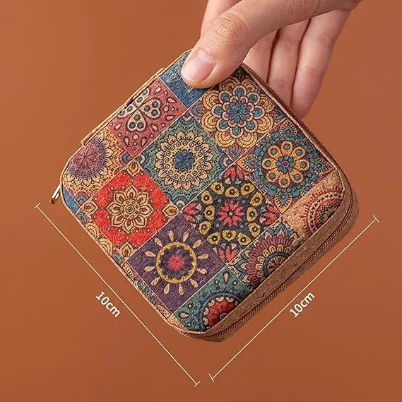 Jewelry Mini Organizer Box | Travel Jewelry Storage Case | PU Leather Vanity Box | Small Ring Organizer | Mandala Art Design for Women image 2