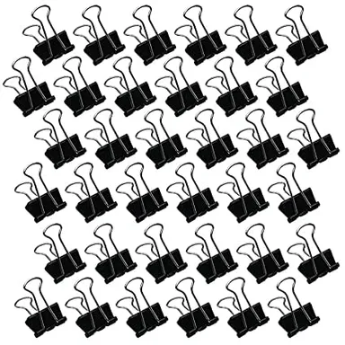 25mm Binder Clips | Black Office Clips Set of 24 Pieces (2 Dozen)