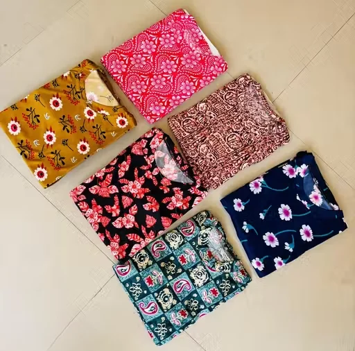 Women Cotton Nightsuits | Short Sleeve | Printed Set image 3