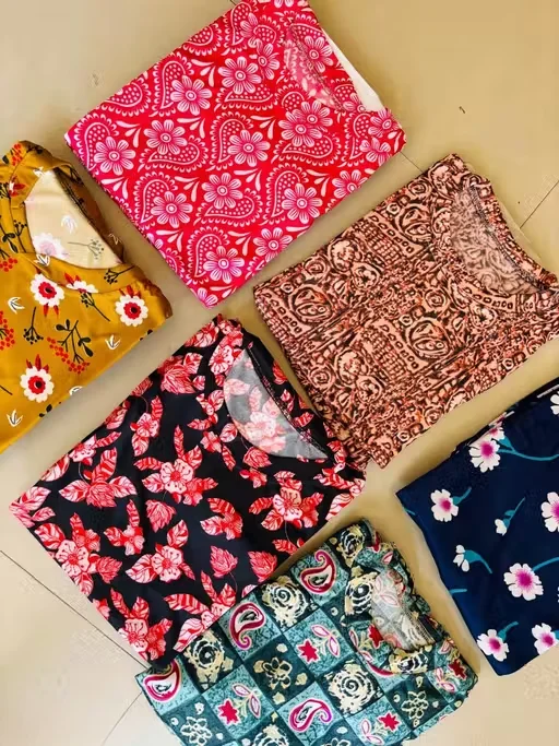 Women Cotton Nightsuits | Short Sleeve | Printed Set image 4
