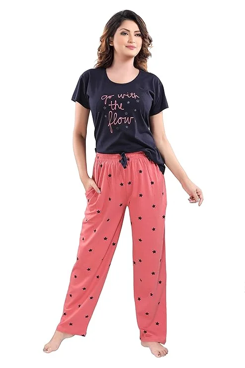 Women Cotton Nightsuit Set | Ladies Sleepwear Combo | Printed Pajama Set for Women image 1