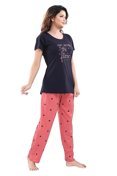  Women Cotton Nightsuit Set | Ladies Sleepwear Combo | Printed Pajama Set for Women thumbnail 1