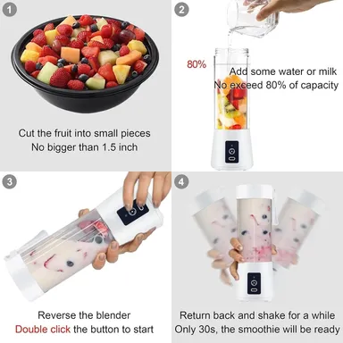 Portable Electric Mini USB Bottle Juicer Blender | 6 Blade Rechargeable Hand Juicer Bottle for Smoothies & Travel| Fruit Juice Maker| Multicolour thumbnail 1