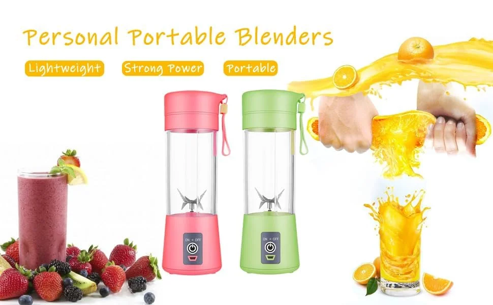 Portable Electric Mini USB Bottle Juicer Blender | 6 Blade Rechargeable Hand Juicer Bottle for Smoothies & Travel| Fruit Juice Maker| Multicolour image 6