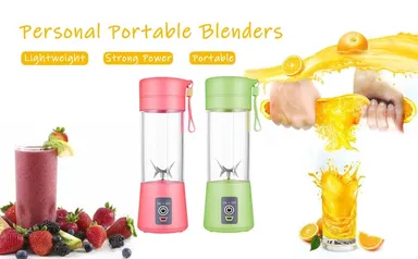 Portable Electric Mini USB Bottle Juicer Blender | 6 Blade Rechargeable Hand Juicer Bottle for Smoothies & Travel| Fruit Juice Maker| Multicolour thumbnail 5