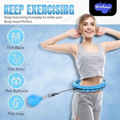 Weighted Hula Exercise Hoop Extra Large Infinity Fitness Hoop with 360° Spinning Ball |Detachable Adjustable Waist Hoop for Adults Weight Loss| Core Strength & Full Body Workout thumbnail 1