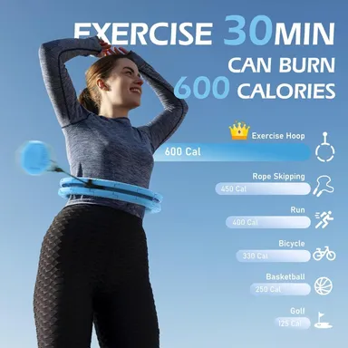 Weighted Hula Exercise Hoop Extra Large Infinity Fitness Hoop with 360° Spinning Ball |Detachable Adjustable Waist Hoop for Adults Weight Loss| Core Strength & Full Body Workout thumbnail 3