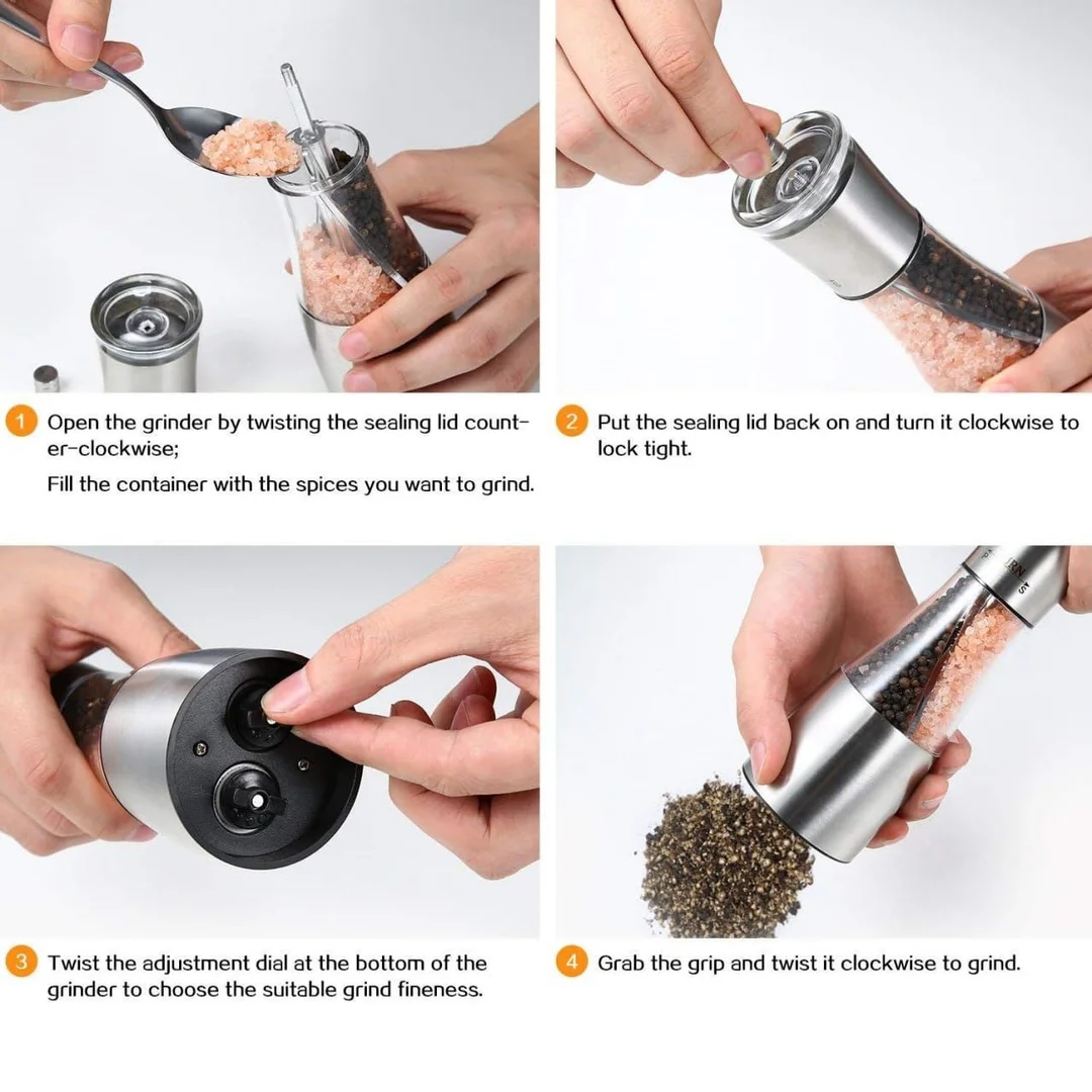  Salt and Pepper Grinder for Home & Kitchen | Adjustable Coarseness Stainless Steel Spice Grinder  image 6