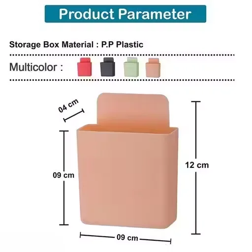 Mini Multipurpose Wall Holder | Mobile & Remote Holder Charging Point | No‑Drill Self Adhesive Plastic Set for Bathroom & Stationery image 4