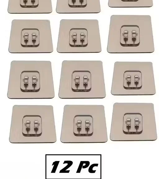 Self Adhesive Wall Hooks Magic Sticker Pack | Strong 2 kg Load | For Bedroom Kitchen Bathroom Living Room image 1