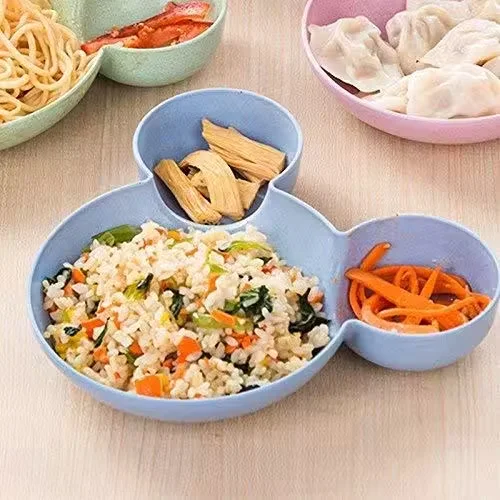 Mickey Mouse Shape Plates 3‑Piece Plastic Set | BPA Free | Microwave & Dishwasher Safe Kids Dinnerware image 4