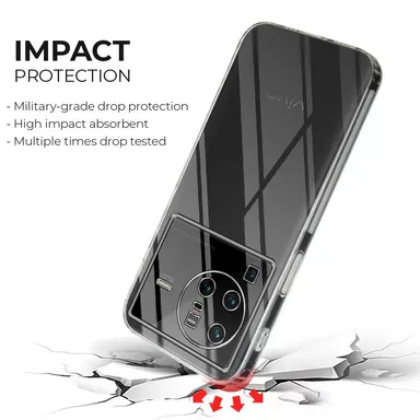 Soft Silicon Scratch Resistant Clear Case for Vivo X80 Pro | Transparent Slim Protective Cover thumbnail 2