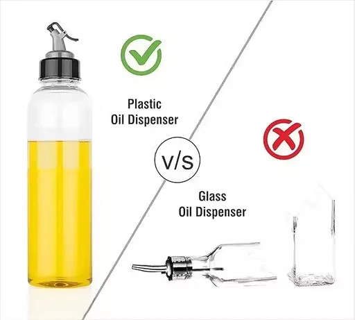 Plastic Oil Dispenser Bottle Pack of 2 | 1000ml BPA Free Clear Oil Bottle for Cooking & Salad image 4