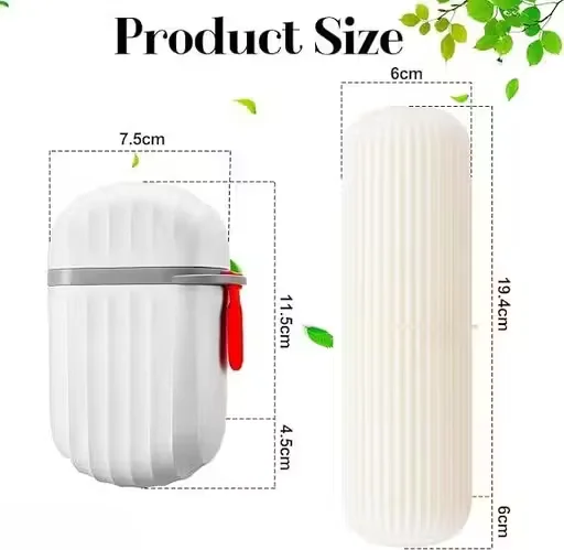 Travel Soap Case & Toothbrush Holder | Leakproof Waterproof 2‑Piece Set White image 2