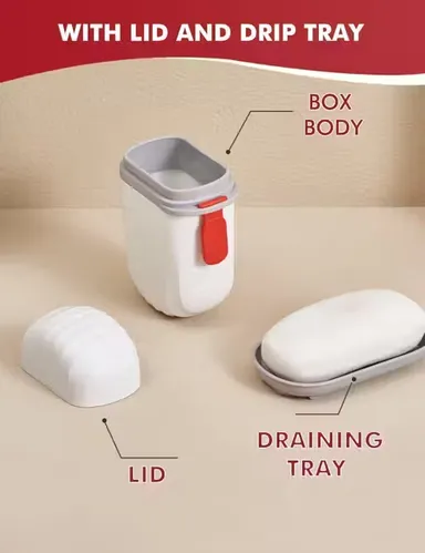 Travel Soap Case & Toothbrush Holder | Leakproof Waterproof 2‑Piece Set White thumbnail 2