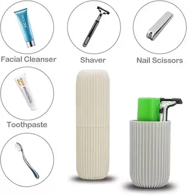 Travel Soap Case & Toothbrush Holder | Leakproof Waterproof 2‑Piece Set White thumbnail 3