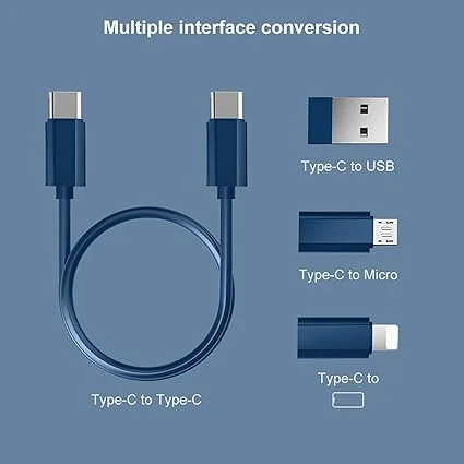 Jobber Multi-Functional 5 in 1 Fast Charging |& Data Transfer USB Cable Set with Portable Round Storage Box| and SIM Ejector Pin for Apple, Android & Type C Devices | image 5