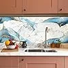 Wall Love Marble Oilproof Waterproof Self-Adhesive Sheet Stickers | 60x200cm Countertop Cabinet Furniture Wallpaper | New Golden Line Sky Design | Easy Peel and Stick Application image 2