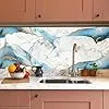 Wall Love Marble Oilproof Waterproof Self-Adhesive Sheet Stickers | 60x200cm Countertop Cabinet Furniture Wallpaper | New Golden Line Sky Design | Easy Peel and Stick Application thumbnail 1