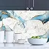 Wall Love Marble Oilproof Waterproof Self-Adhesive Sheet Stickers | 60x200cm Countertop Cabinet Furniture Wallpaper | New Golden Line Sky Design | Easy Peel and Stick Application thumbnail 5
