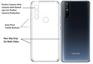 Soft Silicon Scratch Resistant Clear Case for Vivo V15 | Transparent Back Cover | Slim Lightweight Fit thumbnail 1