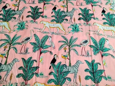 Women’s Pure Cotton Peach Printed Dress Material Fabric Soft Breathable Tailoring Fabric for Kurti Salwar Skirt Shirt Ethnic Daily Wear thumbnail 0