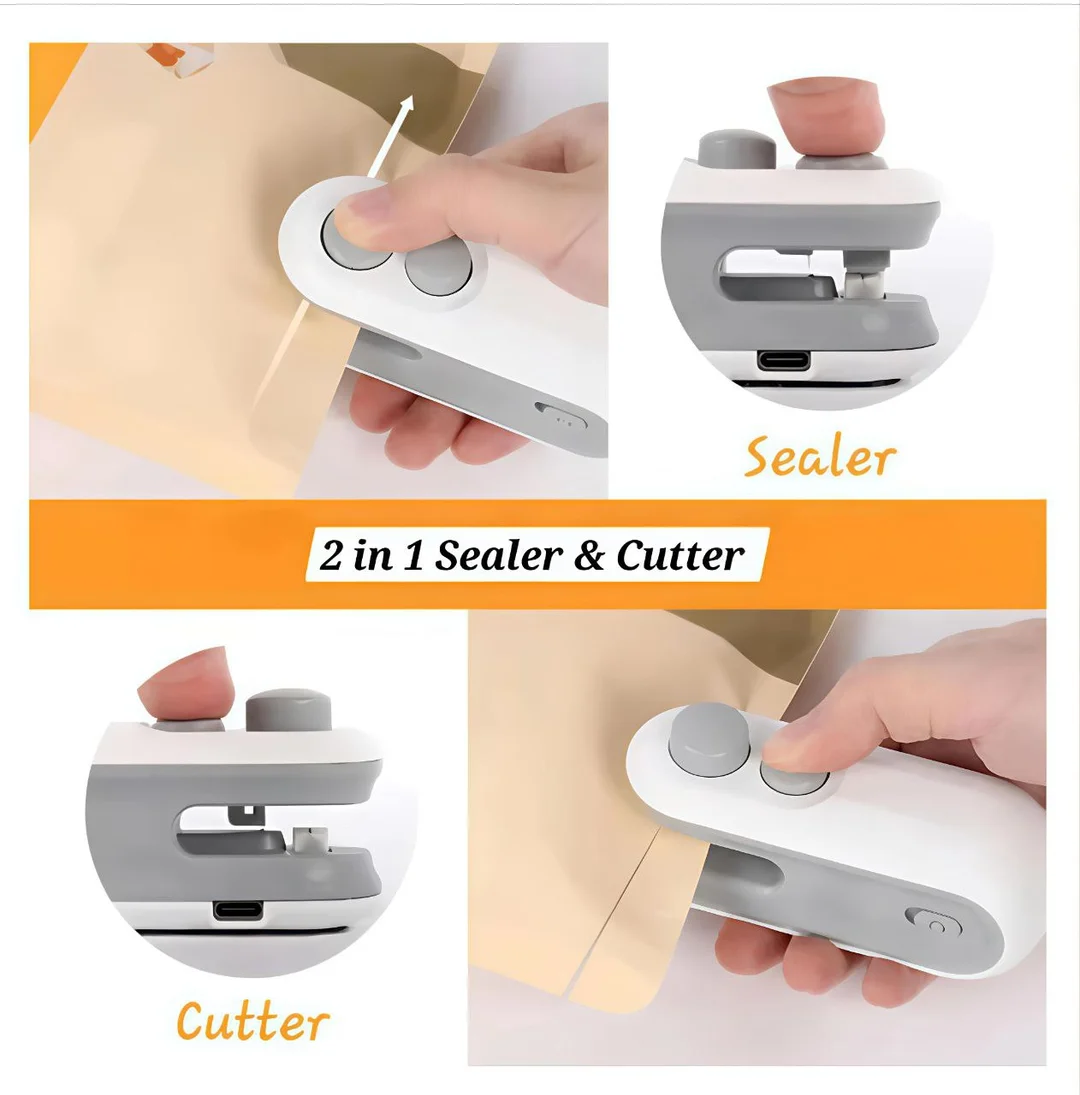 Mini Bag Sealer and Cutter | Portable Heat Sealing Machine | Rechargeable Food Storage Sealer USB Charging | Kitchen & Travel Snack Sealer image 2