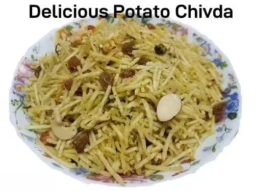 Laxminarayan Falhari Mix | Farali Chiwda Namkeen | Phalhari Farsan | Potato Sticks Snack | 500g | Savory & Crunchy image 1