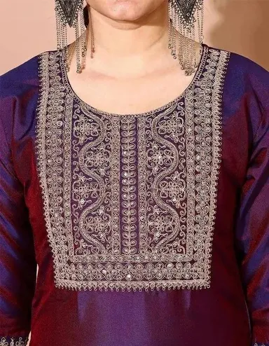 Nyari Wear Women Kurti Pant Dupatta Set, Designer Cotton Ethnic Party Wear, Daily & Festive Use | Size XL thumbnail 3