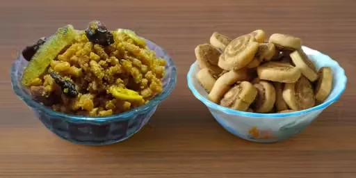 Laxminarayan Snack Combo | Mahalaxmi Poha Chivda & Bhakarwadi | 500g Each | Tea Time | Family & Party Snacks image 1