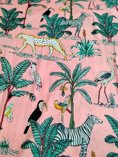 Peach Cotton Dress Material 10 Meter for Women Tailoring Kurtis, Skirts & Ethnic Wear | Summer-Friendly 100% Cotton Fabric  thumbnail 1