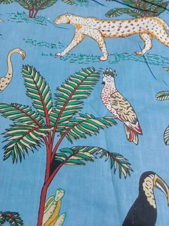 Women’s Cotton Printed Kurti and Salwar Fabric 10 Meter Sky Blue Soft Breathable Cotton Dress Material for Kurtis Salwar Suits Skirts Shirts Tailoring Ethnic Daily Wear image 2