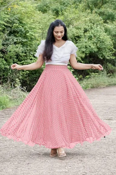 Nyari Wear Women Ethnic Top Skirt Set Lively Design XL Size | Party Wear, Cotton Blend, Comfortable Fit