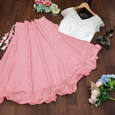 Nyari Wear Women Ethnic Top Skirt Set | XL Size | Cotton Blend | Comfortable Fit, Stylish Look thumbnail 1