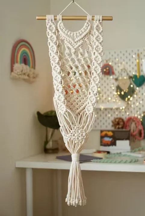 Handmade Macrame Plant Hanger | Indoor Rope Hanging Planter Basket | Boho Wall Decor | Cotton Rope for Living Room & Balcony image 3