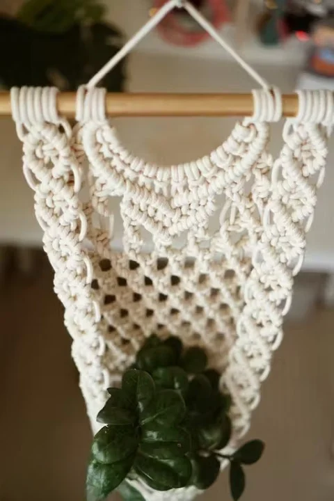 Handmade Macrame Plant Hanger | Indoor Rope Hanging Planter Basket | Boho Wall Decor | Cotton Rope for Living Room & Balcony image 2