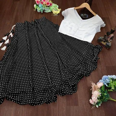 Nyari Wear Women Ethnic Top Skirt Set | L Size | Comfortable Cotton | Stylish Ethnic Wear  thumbnail 1